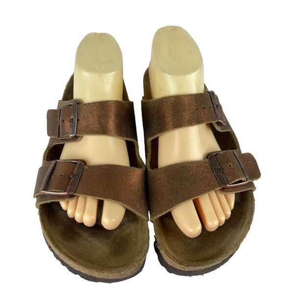 Birkenstock Arizona sz 42 Womens 11 Mens 9 Big Buckle Leather Comfort Sandals - Picture 1 of 9